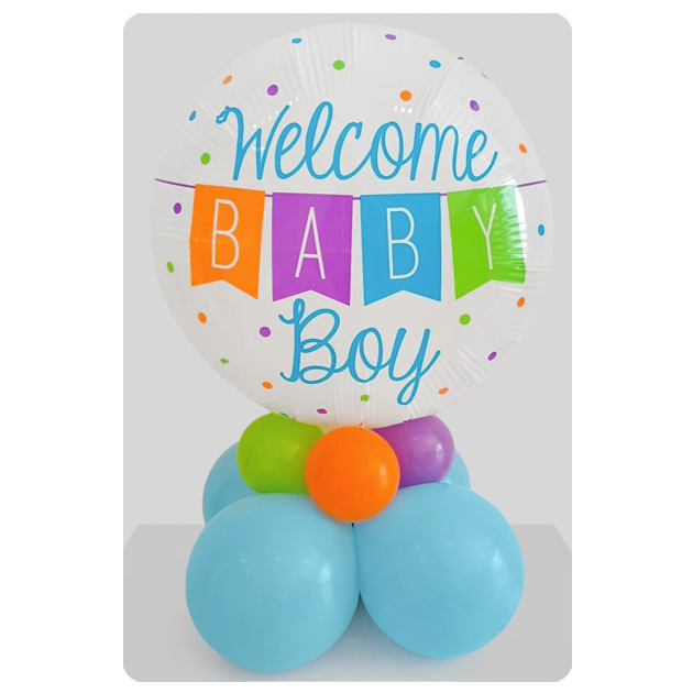 Foil de mesa com escrita Welcome Baby Boy ou Girl